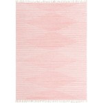 Rug Unique Loom Chindi Cotton Pink Rectangular 9' 0 x 12' 0
