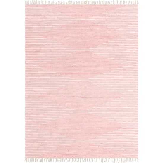 Rug Unique Loom Chindi Cotton Pink Rectangular 9' 0 x 12' 0