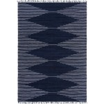 Rug Unique Loom Chindi Cotton Navy Blue Rectangular 10' 0 x 14' 0