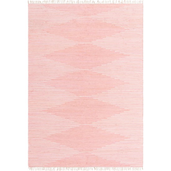 Rug Unique Loom Chindi Cotton Pink Rectangular 10' 0 x 14' 0