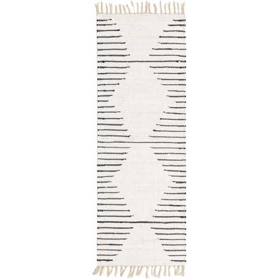 Rug Unique Loom Chindi Cotton Ivory Runner 2' 2 x 6' 0