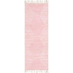 Rug Unique Loom Chindi Cotton Pink Runner 2' 2 x 6' 0