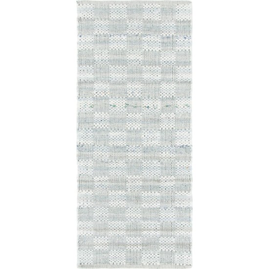 Rug Unique Loom Chindi Cotton Ivory Runner 2' 6 x 6' 0