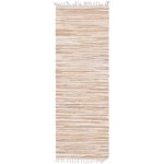 Rug Unique Loom Chindi Cotton Beige Runner 2' 7 x 6' 7