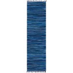 Rug Unique Loom Chindi Cotton Navy Blue Runner 2' 7 x 9' 10