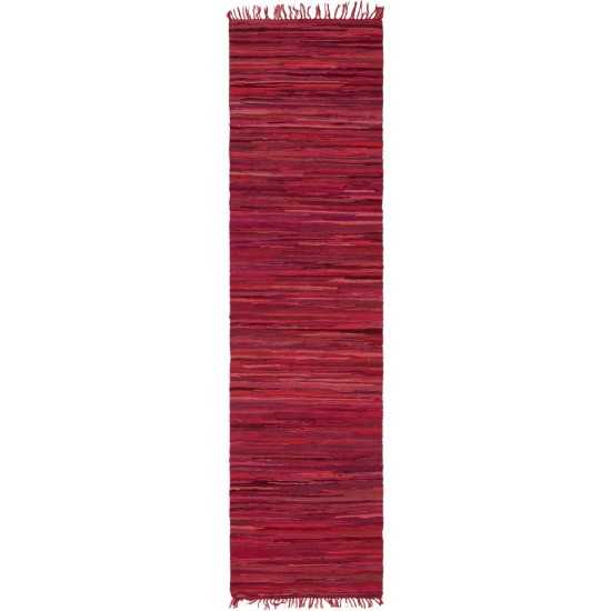 Rug Unique Loom Chindi Cotton Red Runner 2' 7 x 9' 10