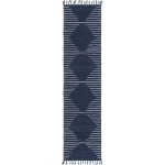 Rug Unique Loom Chindi Cotton Navy Blue Runner 2' 7 x 10' 0