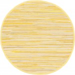 Rug Unique Loom Chindi Cotton Yellow Round 3' 3 x 3' 3