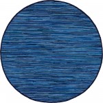 Rug Unique Loom Chindi Cotton Navy Blue Round 8' 0 x 8' 0