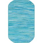 Rug Unique Loom Chindi Cotton Turquoise Oval 5' 0 x 8' 0