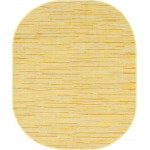 Rug Unique Loom Chindi Cotton Yellow Oval 8' 0 x 10' 0