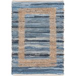 Rug Unique Loom Chindi Jute Navy Blue Rectangular 2' 0 x 3' 0