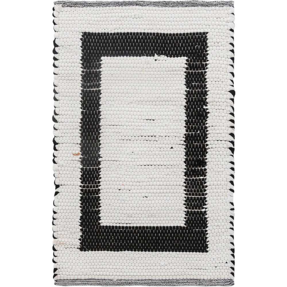 Rug Unique Loom Chindi Jute White/Black Rectangular 2' 0 x 3' 0 Rug Unique Loom Chindi Jute White/Black Rectangular 2' 0 x 3' 0