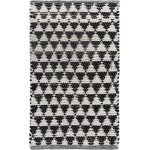 Rug Unique Loom Chindi Jute White/Black Rectangular 2' 0 x 3' 0