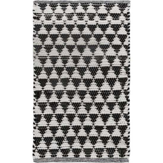 Rug Unique Loom Chindi Jute White/Black Rectangular 2' 0 x 3' 0