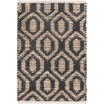 Rug Unique Loom Chindi Jute Black Rectangular 2' 0 x 3' 0