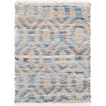 Rug Unique Loom Chindi Jute Blue Rectangular 2' 0 x 3' 0