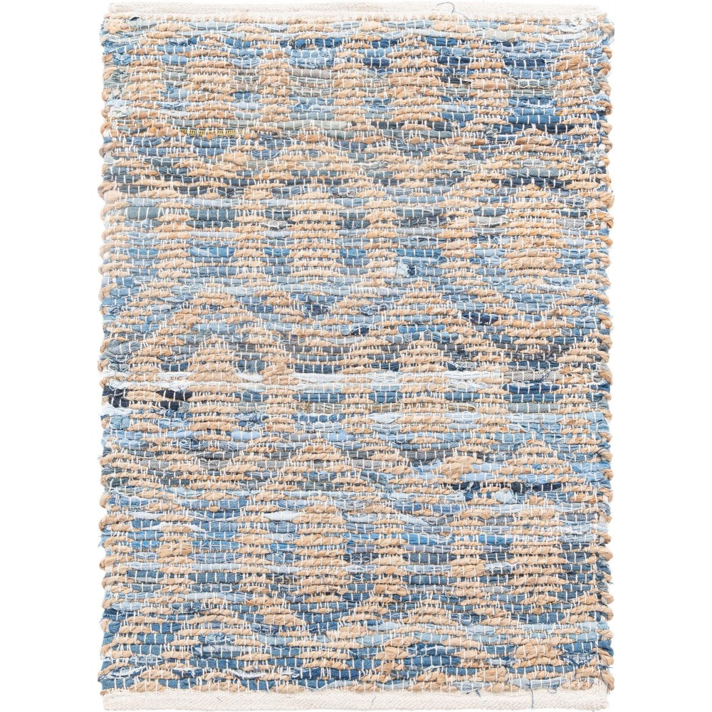 Rug Unique Loom Chindi Jute Blue Rectangular 2' 0 x 3' 0 Rug Unique Loom Chindi Jute Blue Rectangular 2' 0 x 3' 0