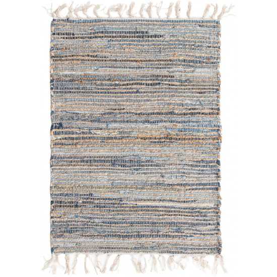 Rug Unique Loom Chindi Jute Gray Rectangular 2' 0 x 3' 0