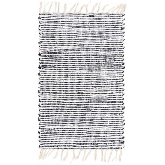 Rug Unique Loom Chindi Jute Navy Blue Rectangular 2' 0 x 3' 0