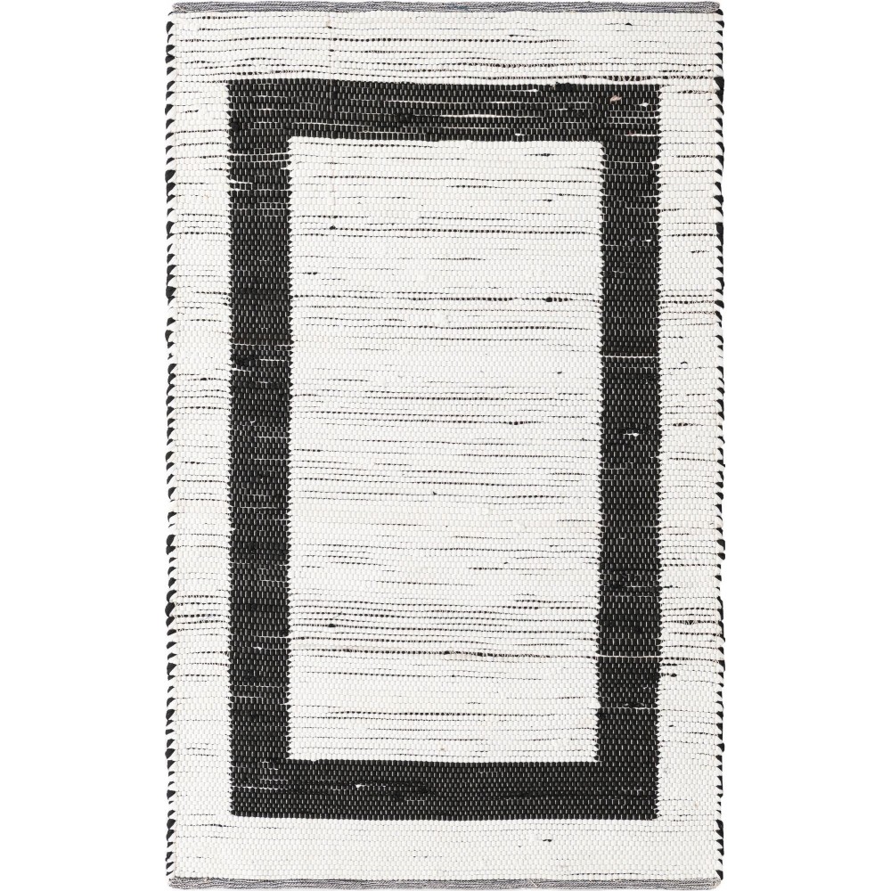 Rug Unique Loom Chindi Jute White/Black Rectangular 4' 0 x 6' 0 Rug Unique Loom Chindi Jute White/Black Rectangular 4' 0 x 6' 0