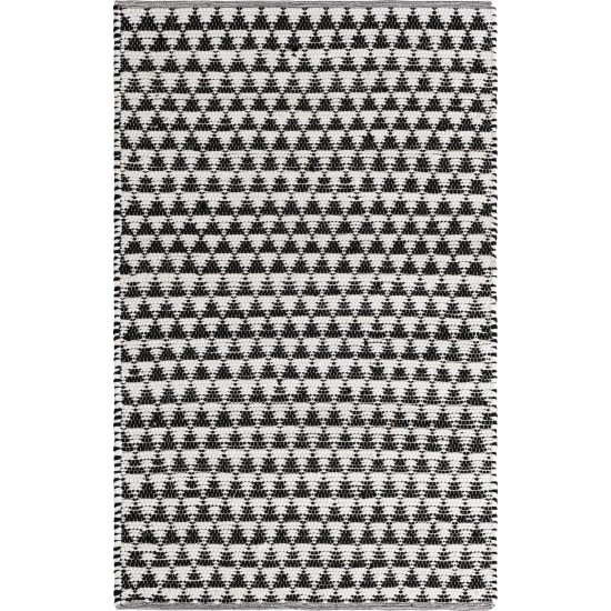 Rug Unique Loom Chindi Jute White/Black Rectangular 4' 0 x 6' 0