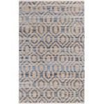 Rug Unique Loom Chindi Jute Blue Rectangular 4' 0 x 6' 0