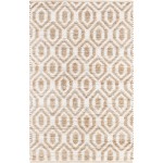 Rug Unique Loom Chindi Jute White/Natural Rectangular 4' 0 x 6' 0