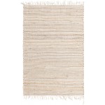 Rug Unique Loom Chindi Jute Beige Rectangular 4' 0 x 6' 0