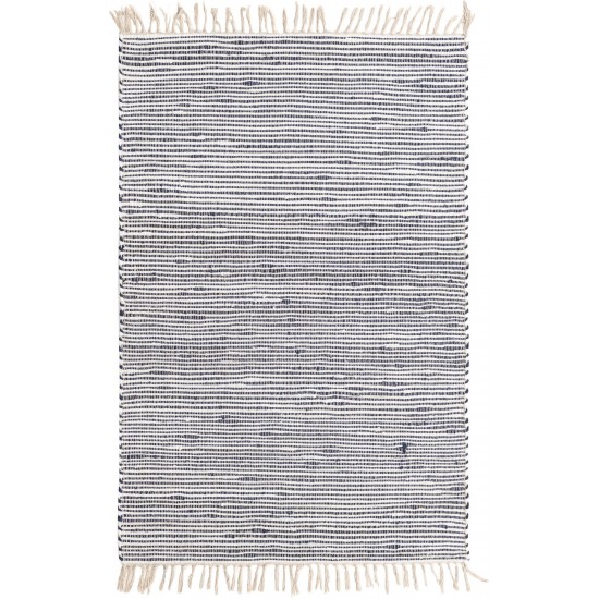 Rug Unique Loom Chindi Jute Navy Blue Rectangular 4' 0 x 6' 0