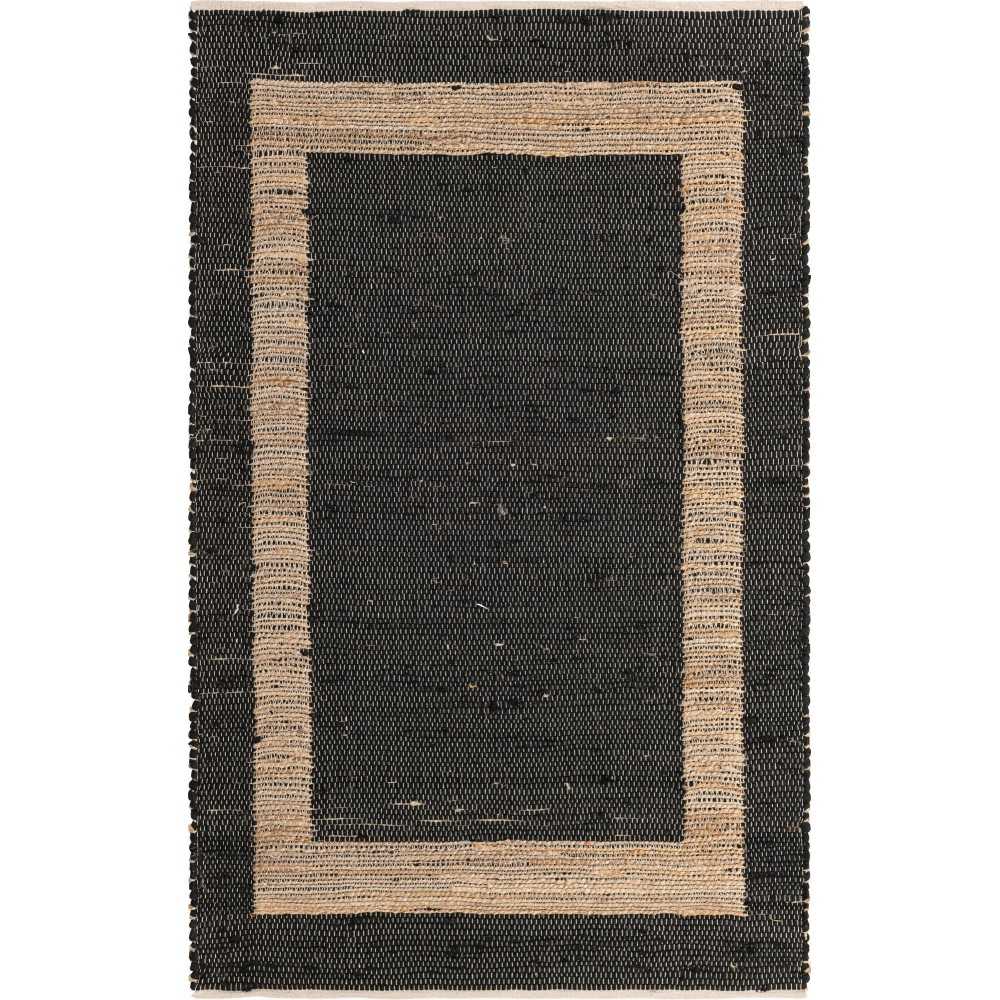 Rug Unique Loom Chindi Jute Black Rectangular 5' 0 x 8' 0 Rug Unique Loom Chindi Jute Black Rectangular 5' 0 x 8' 0