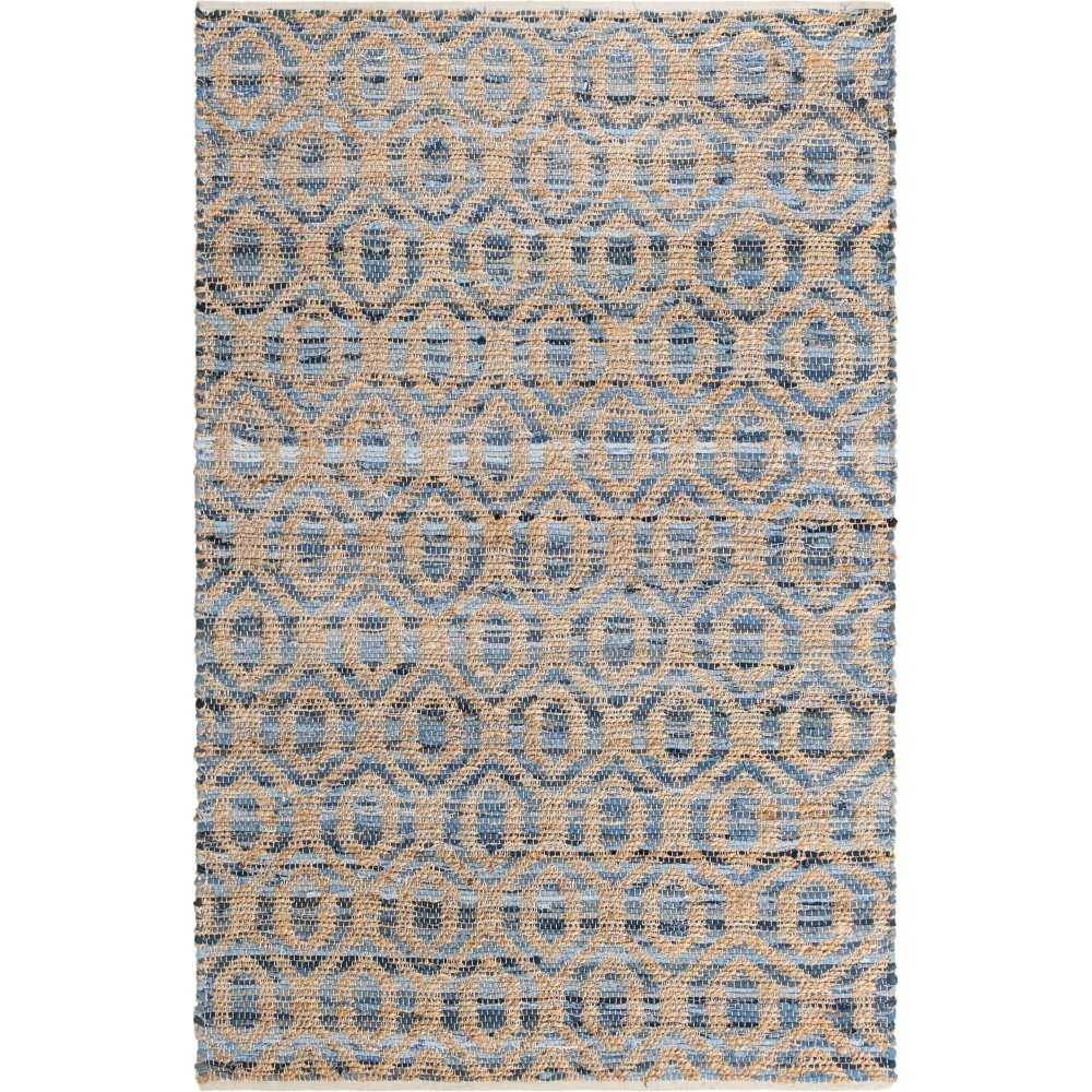 Rug Unique Loom Chindi Jute Blue Rectangular 5' 0 x 8' 0 Rug Unique Loom Chindi Jute Blue Rectangular 5' 0 x 8' 0