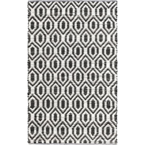 Rug Unique Loom Chindi Jute White/Black Rectangular 5' 0 x 8' 0