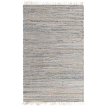 Rug Unique Loom Chindi Jute Gray Rectangular 5' 0 x 8' 0