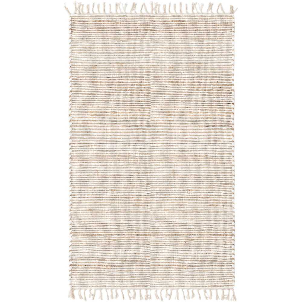 Rug Unique Loom Chindi Jute Beige Rectangular 5' 0 x 8' 0