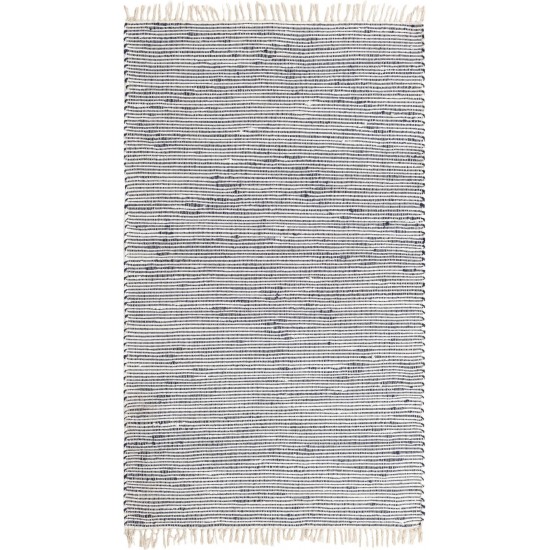 Rug Unique Loom Chindi Jute Navy Blue Rectangular 5' 0 x 8' 0