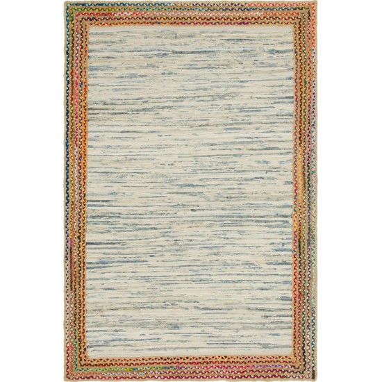 Rug Unique Loom Chindi Jute Ivory Rectangular 6' 0 x 9' 0