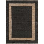 Rug Unique Loom Chindi Jute Black Rectangular 7' 0 x 10' 0