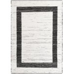 Rug Unique Loom Chindi Jute White/Black Rectangular 7' 0 x 10' 0