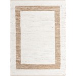 Rug Unique Loom Chindi Jute White/Natural Rectangular 7' 0 x 10' 0