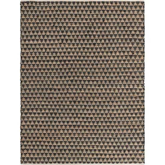 Rug Unique Loom Chindi Jute Black Rectangular 7' 0 x 10' 0