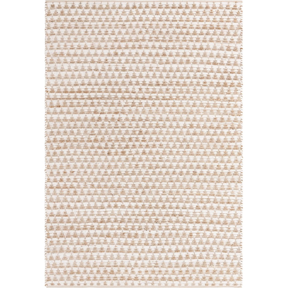 Rug Unique Loom Chindi Jute White/Natural Rectangular 7' 0 x 10' 0