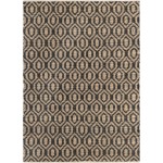 Rug Unique Loom Chindi Jute Black Rectangular 7' 0 x 10' 0