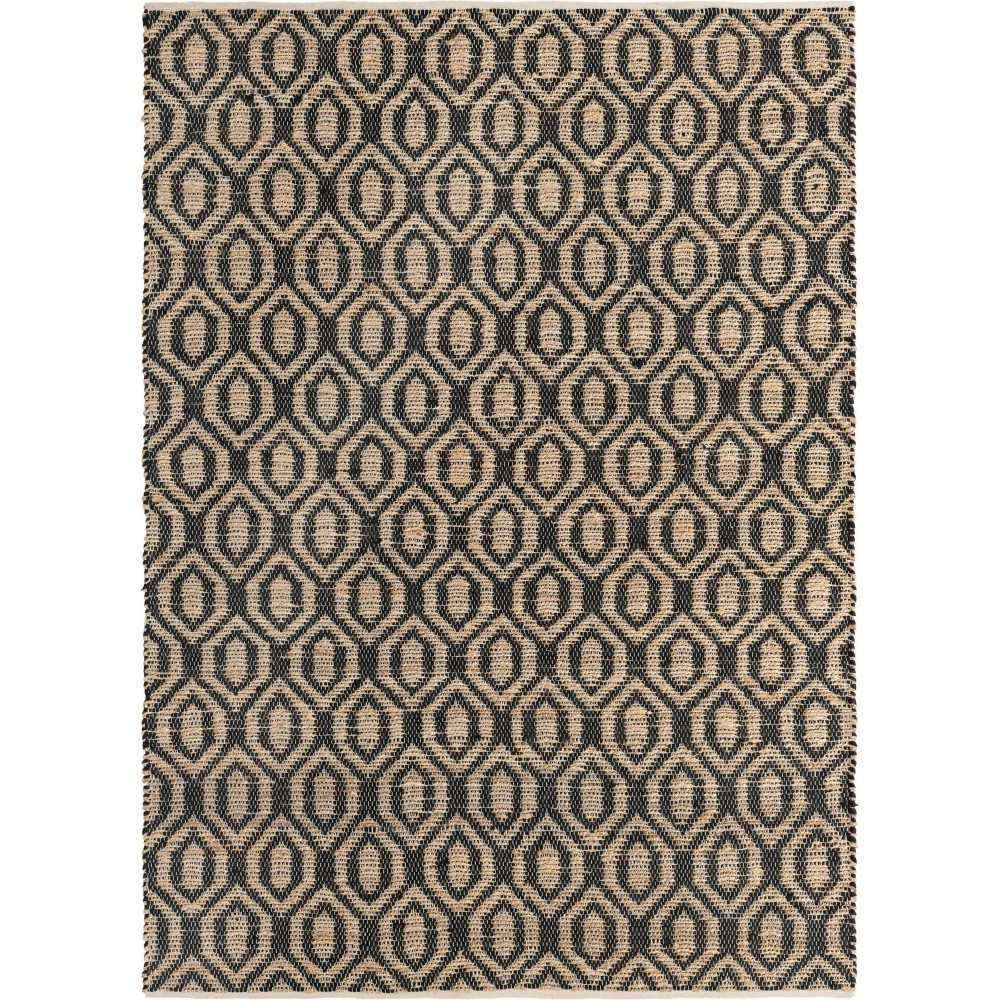 Rug Unique Loom Chindi Jute Black Rectangular 7' 0 x 10' 0 Rug Unique Loom Chindi Jute Black Rectangular 7' 0 x 10' 0