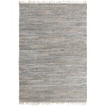 Rug Unique Loom Chindi Jute Gray Rectangular 7' 0 x 10' 0