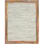 Rug Unique Loom Chindi Jute Ivory Rectangular 8' 0 x 10' 0