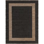 Rug Unique Loom Chindi Jute Black Rectangular 8' 0 x 11' 0