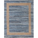 Rug Unique Loom Chindi Jute Navy Blue Rectangular 8' 0 x 11' 0