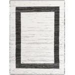 Rug Unique Loom Chindi Jute White/Black Rectangular 8' 0 x 11' 0