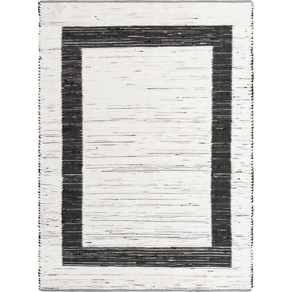 Rug Unique Loom Chindi Jute White/Black Rectangular 8' 0 x 11' 0 Rug Unique Loom Chindi Jute White/Black Rectangular 8' 0 x 11' 0